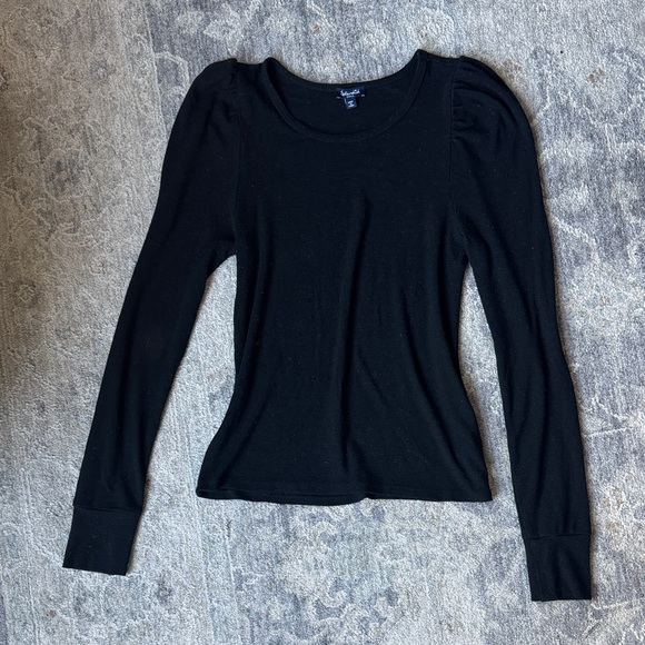 Splendid Tops - Splendid Glimmer Black Long Sleeve Tee